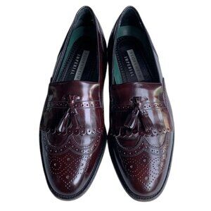 Florsheim Brinson Wingtip Tassel Loafers Men’s‎ 9D Burgundy Leather Shoes Look